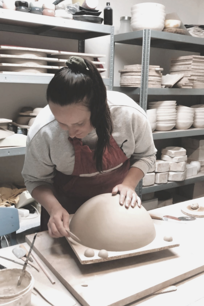 making large ceramic bowl