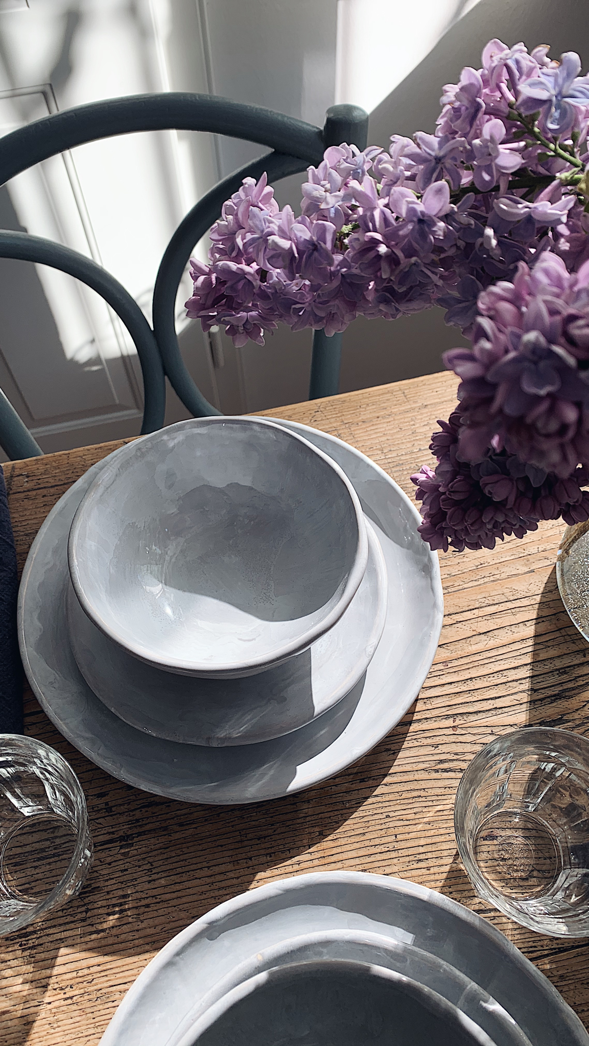 handmade tableware plates bowls grey